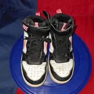 Nike Kids High-Top Sneakers - Black and Pink